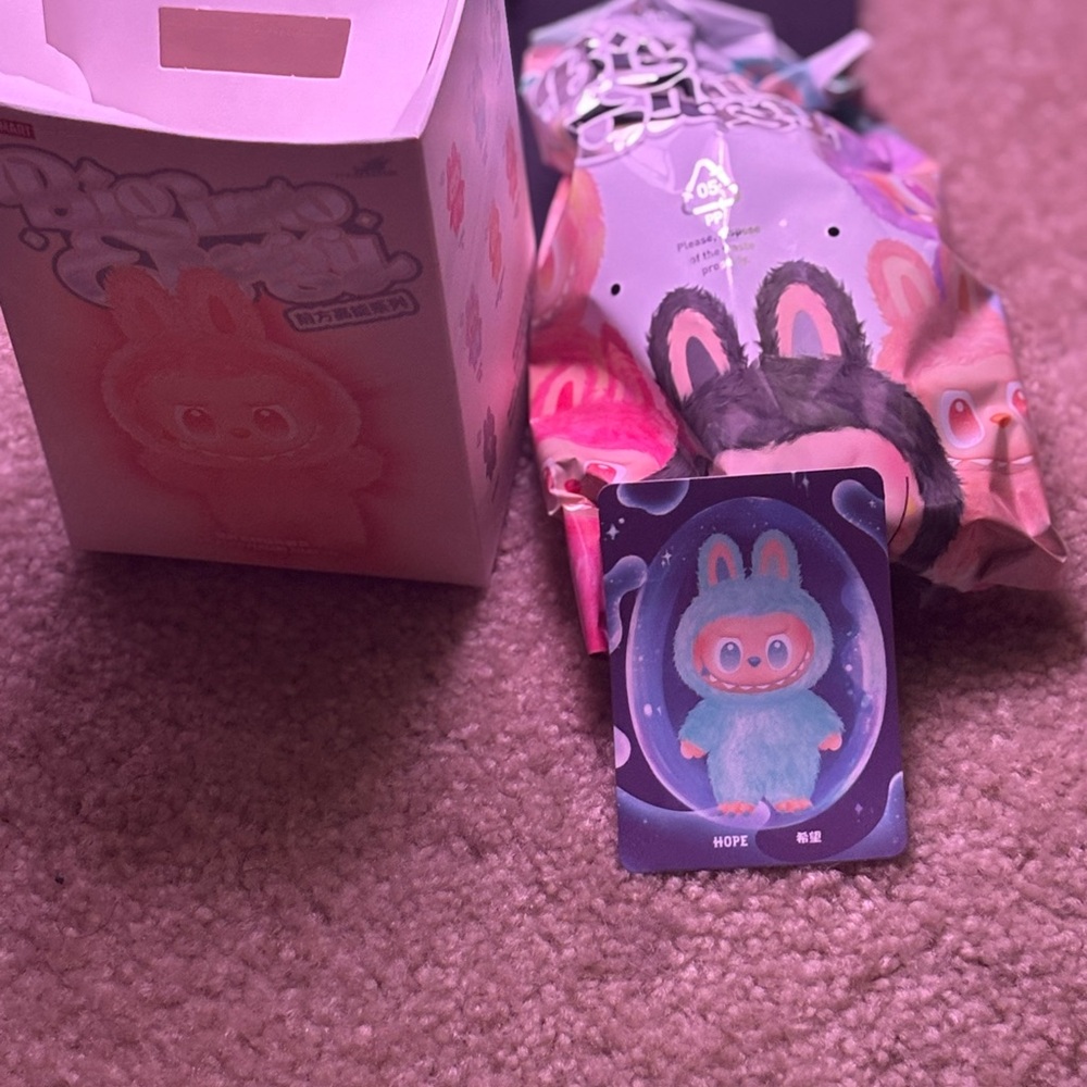 Adorable Blue and Pink Stuffed Animal